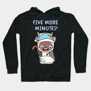 Lazy white cat cant get out of bed Hoodie